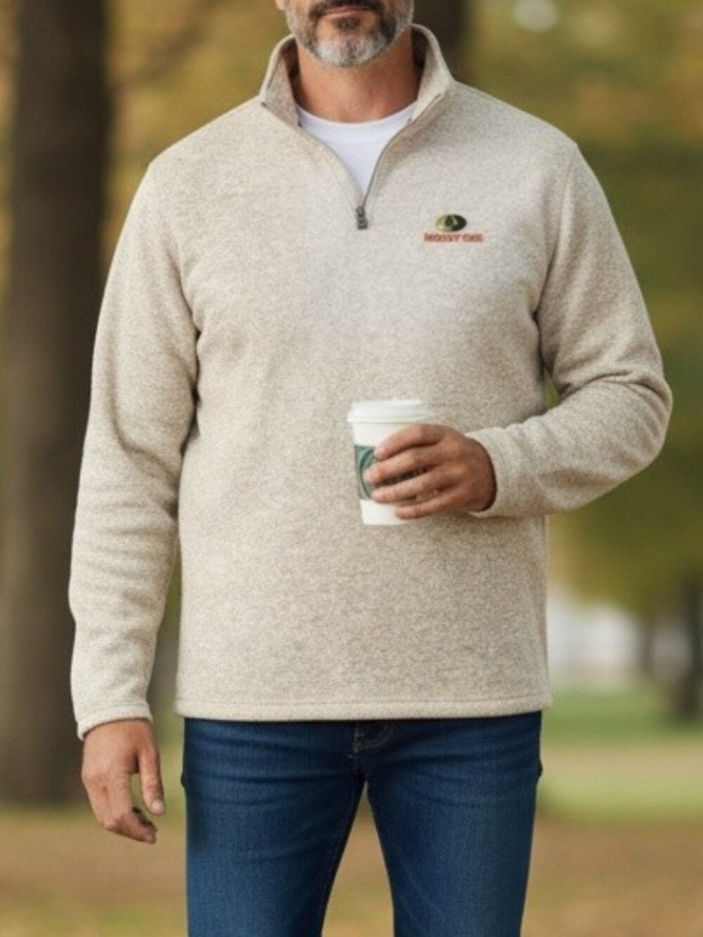 Mossy Oak 1/4 Zip Pull-over Fleece Sweater